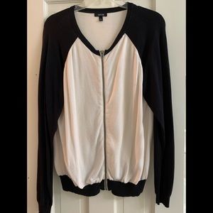 Light zip front sweater